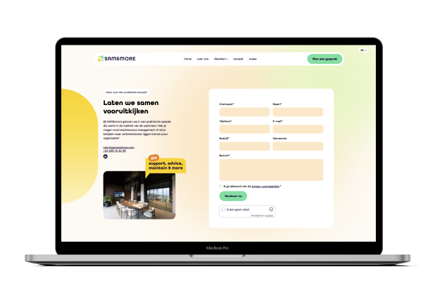 Contactpagina van SAM&more